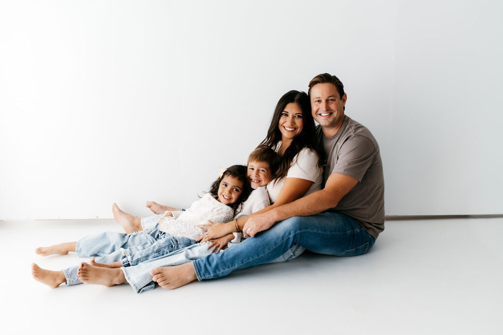 Minimal studio family photography style