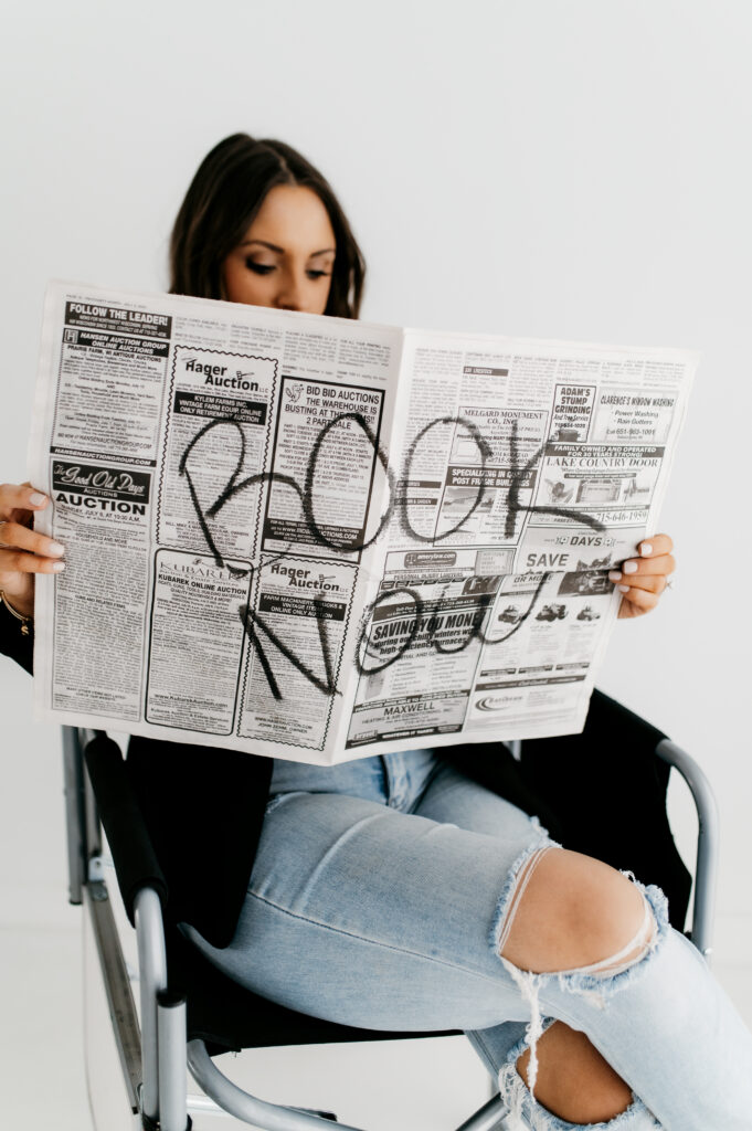 Brand photoshoot showing confident business owner standing out
