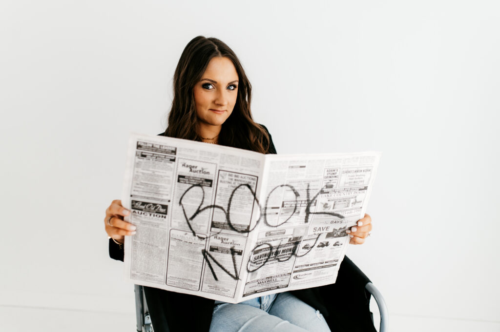 Brand photoshoot showing confident business owner standing out