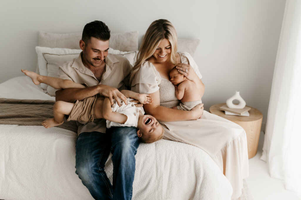 Candid family photo from a streamlined photography editing process
